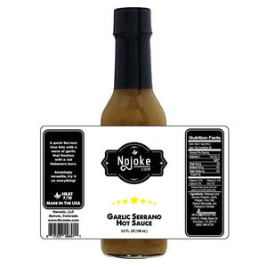 Garlic Serrano Hot Sauce Bottle