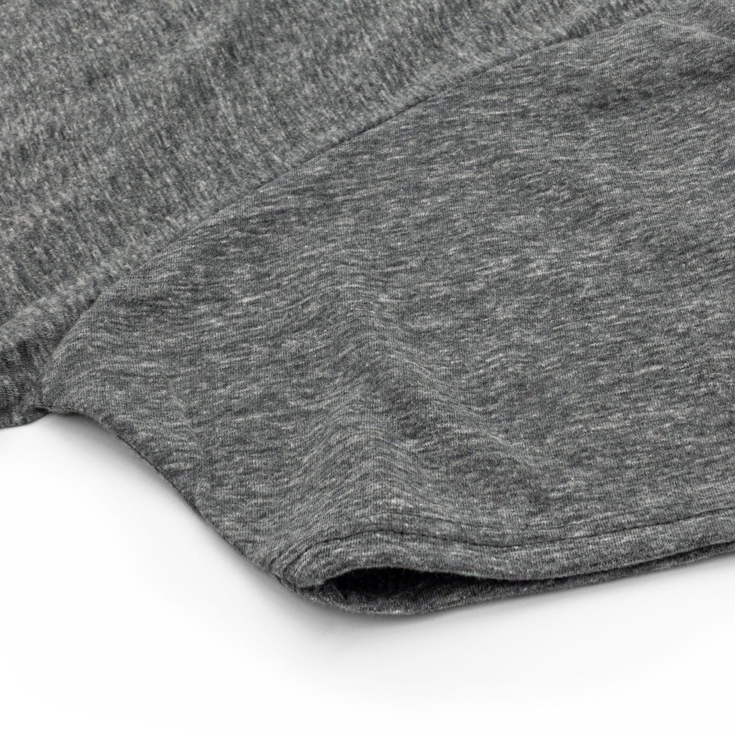 Close-up of gray fabric texture on a white background