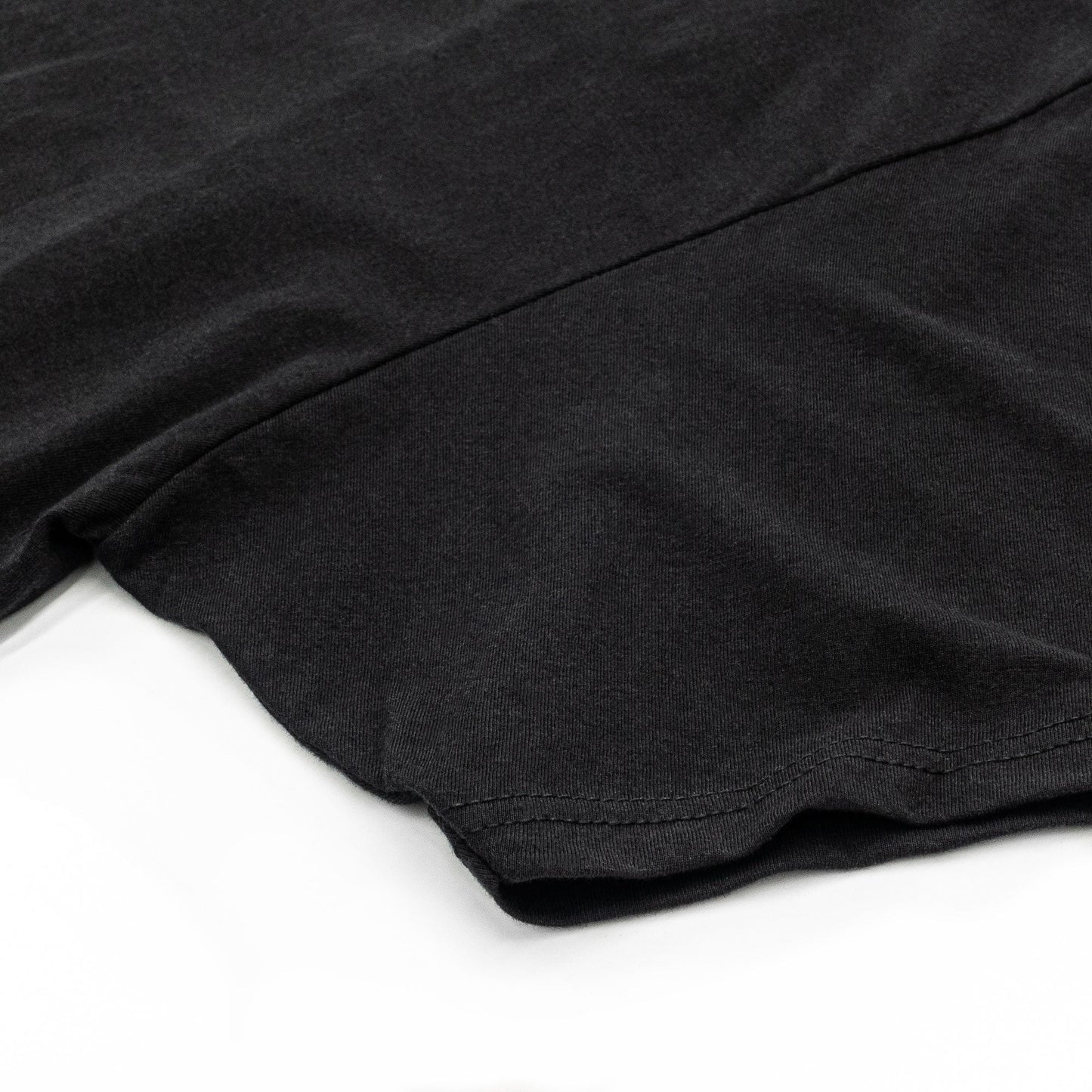 Close-up of a black fabric texture on a white background
