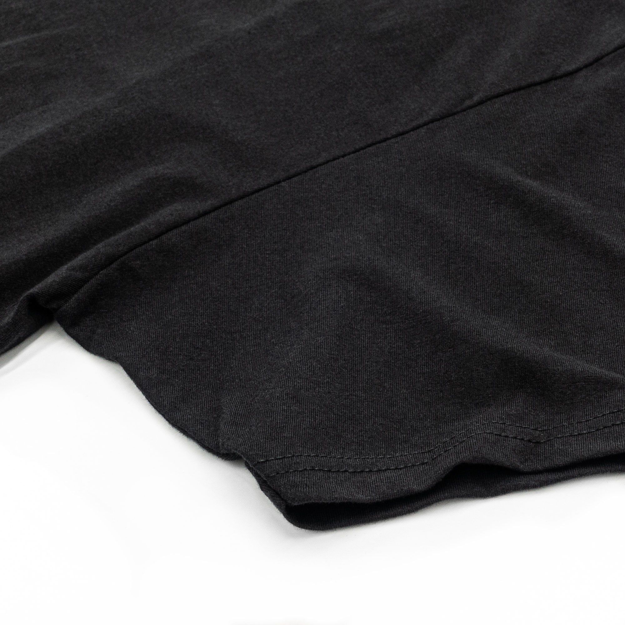 Close-up of a black fabric texture on a white background