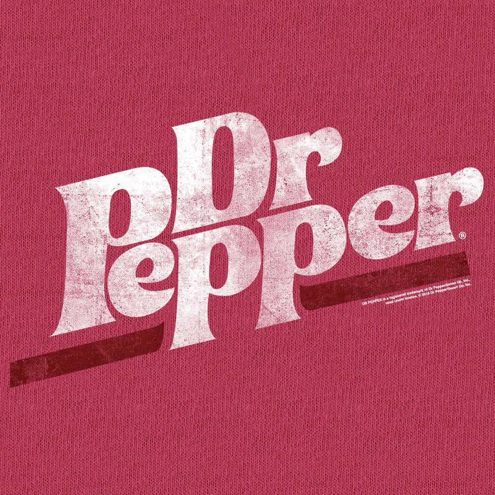 Dr Pepper logo on a red background