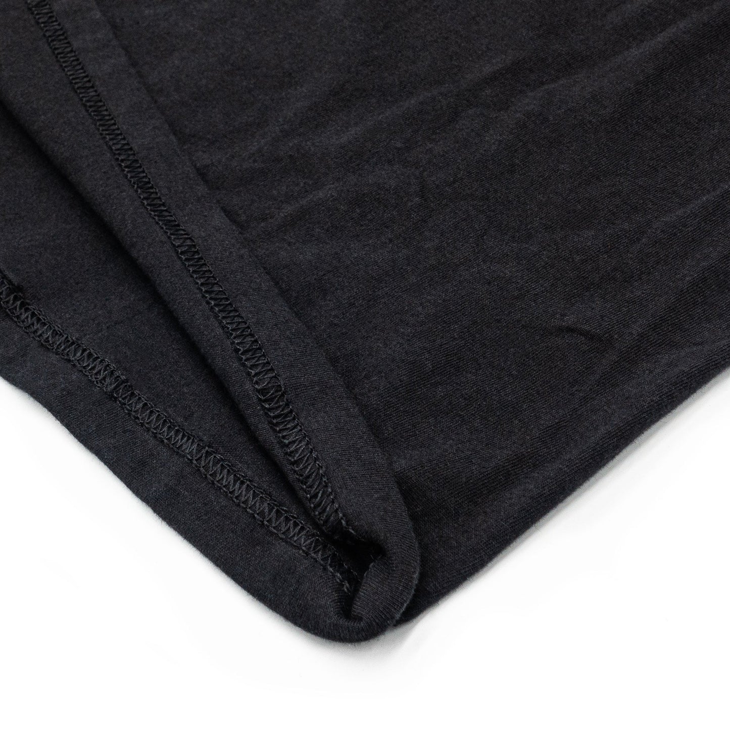 Close-up of a black fabric with a textured pattern on a white background