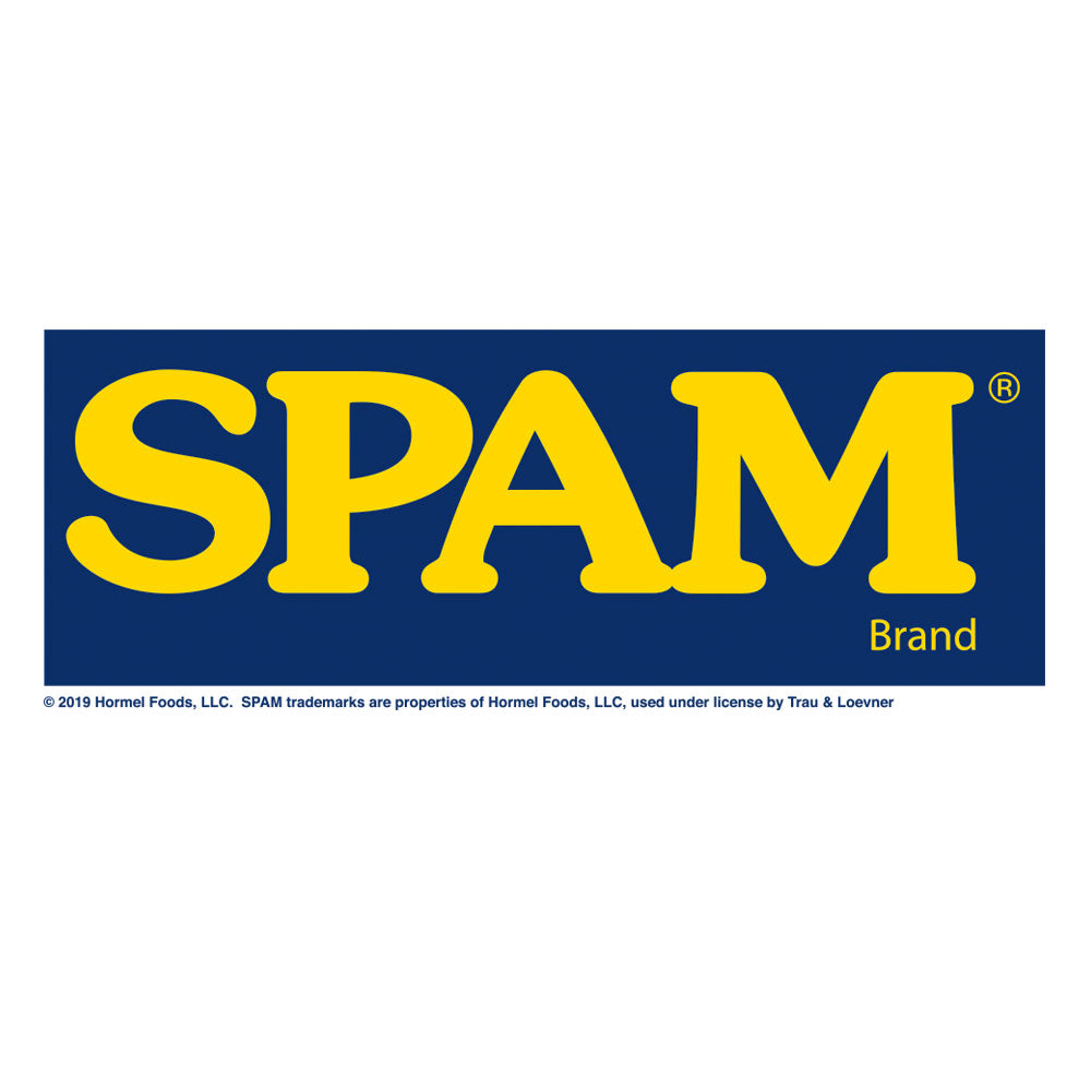 SPAM brand logo with yellow text on a blue background