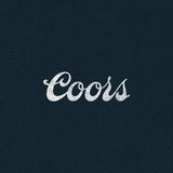 Glittery 'Coors' logo on a dark blue background