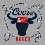 Coors Banquet Rodeo logo on a gray background