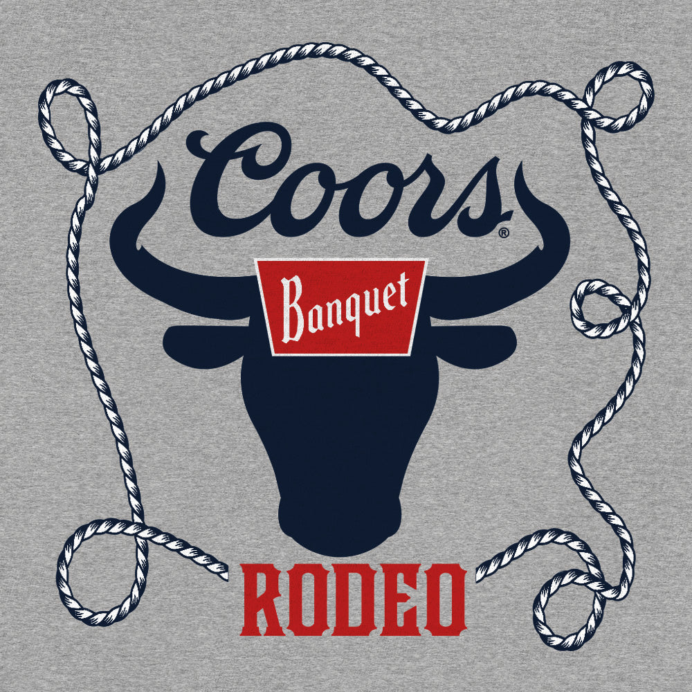 Coors Banquet Rodeo logo on a gray background