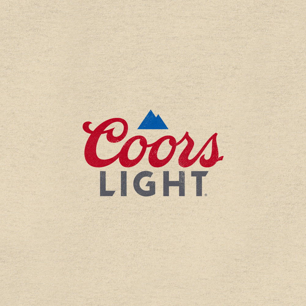 Coors Light logo on a beige background