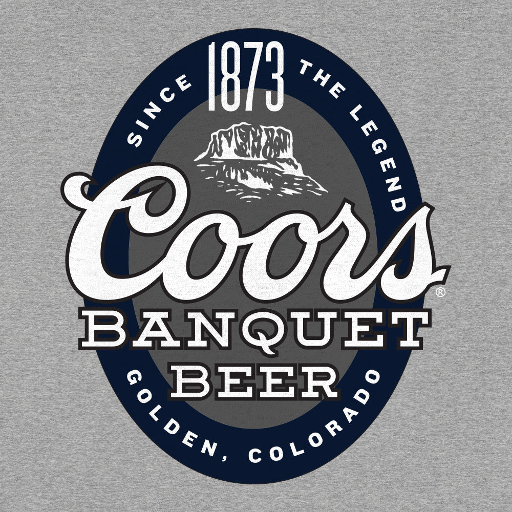 Coors Banquet Beer logo on a gray background
