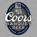 Coors Banquet Beer logo on a gray background