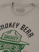 Gray t-shirt with 'Smokey Bear' graphic and 'TeeLuv' branding.