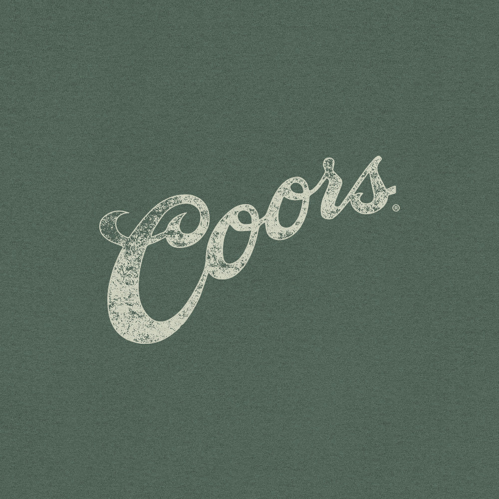 Coors logo in white on a green background