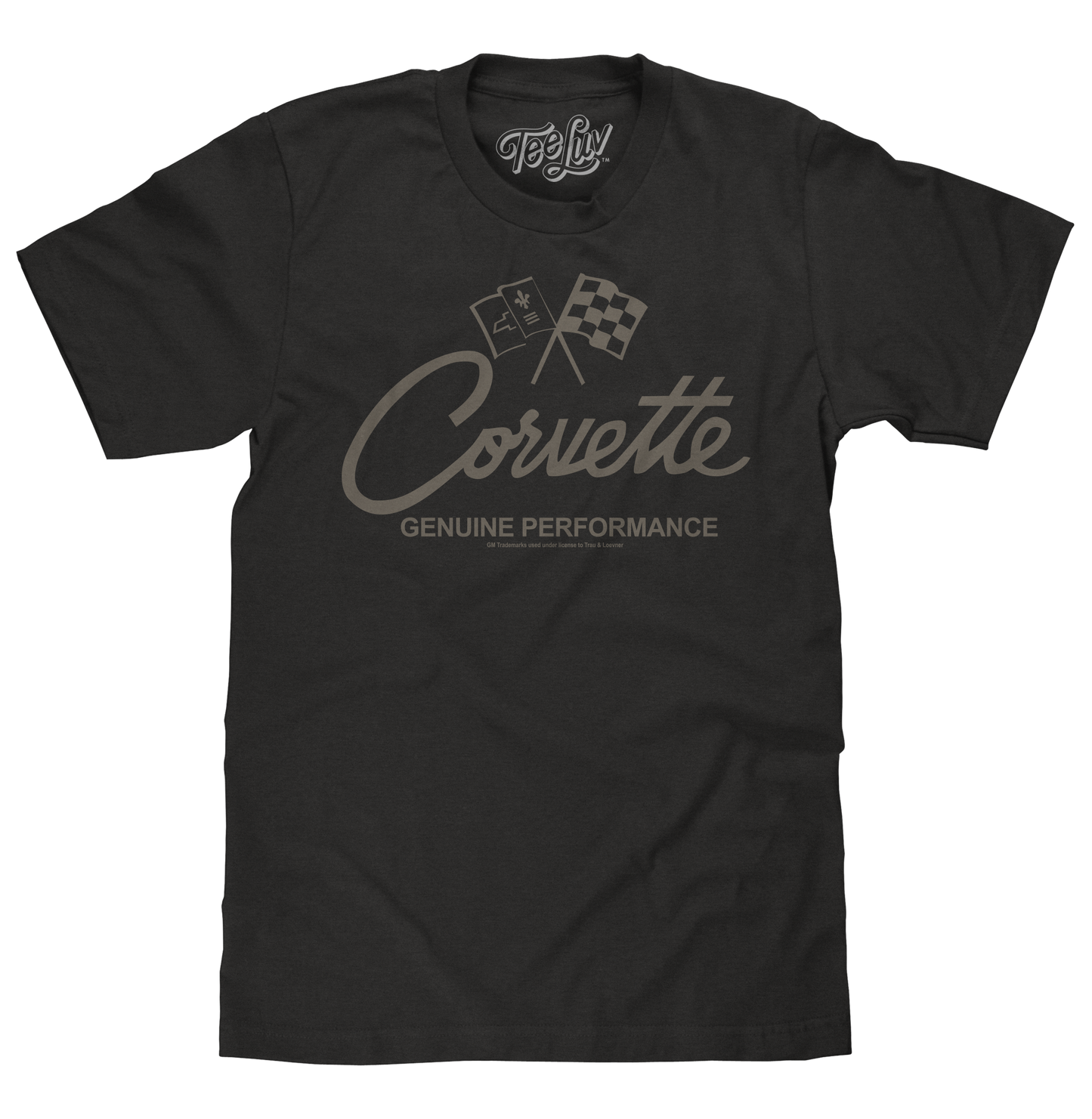 Chevy Corvette Crossed Flags T-Shirt – Black