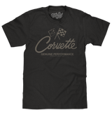 Chevy Corvette Crossed Flags T-Shirt – Black