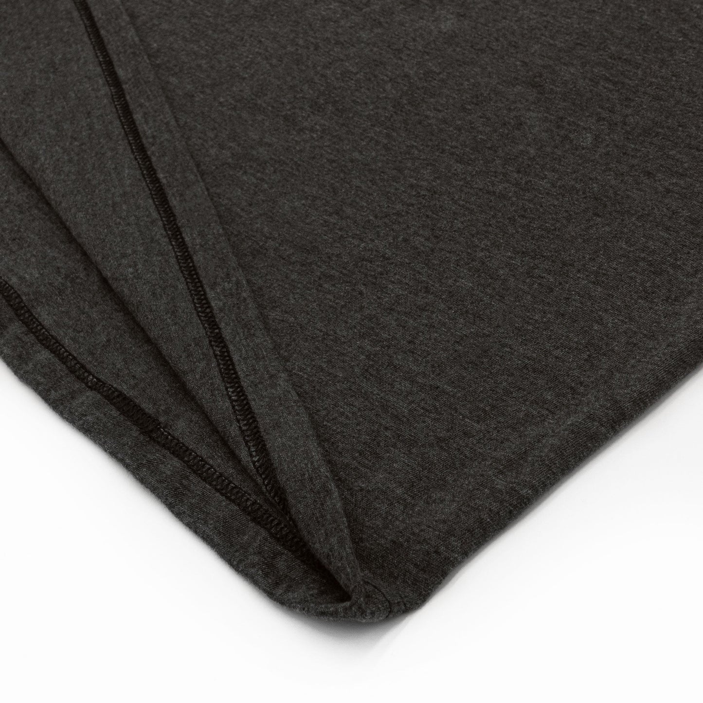 Dark gray fabric with a subtle texture on a white background