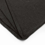 Dark gray fabric with a subtle texture on a white background