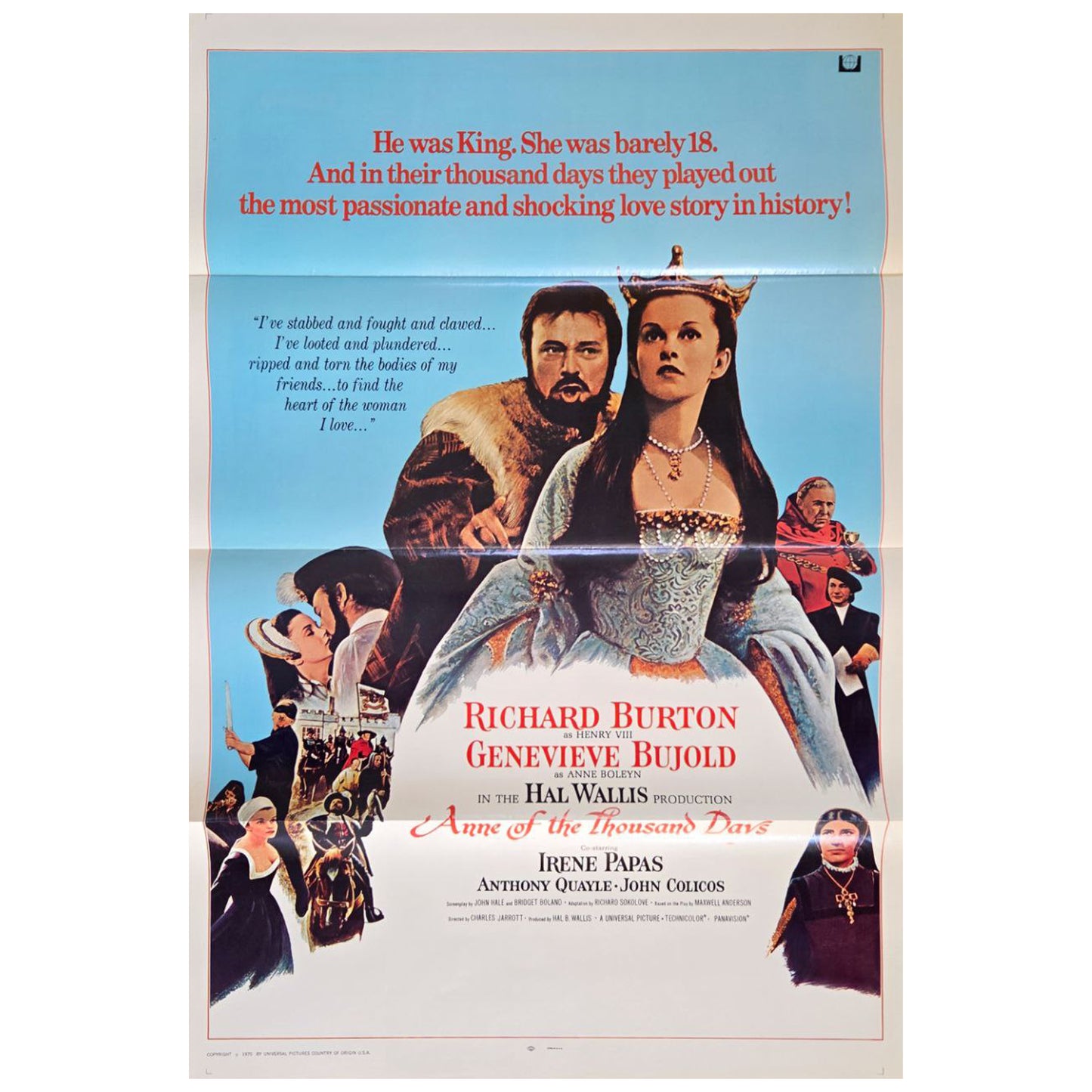 Anne of the Thousand Days (1969) Vintage Movie Poster