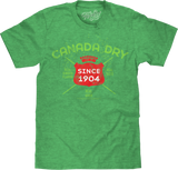 Green t-shirt with Canada Dry logo on a white background