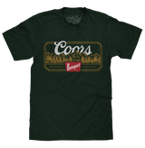 Dark green t-shirt with Coors Banquet logo on a white background