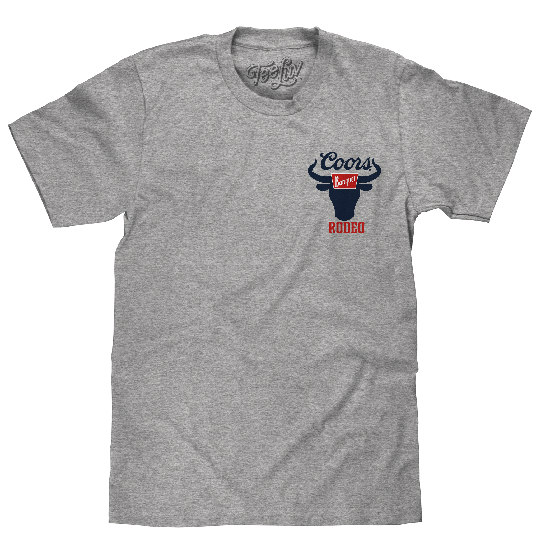 Gray t-shirt with Coors logo on a white background