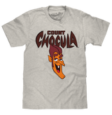 Gray t-shirt with Count Chocula graphic on a white background