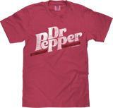 Red t-shirt with Dr Pepper logo on a white background