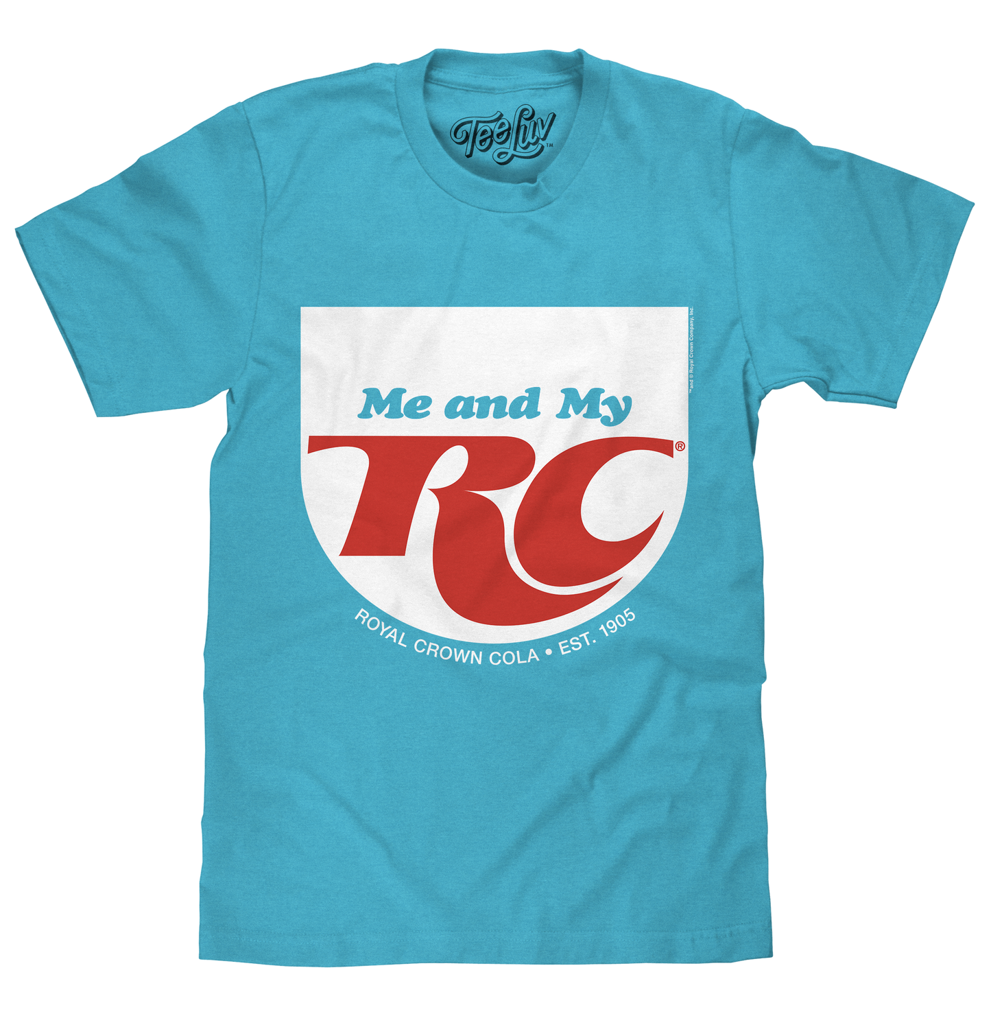 Blue t-shirt with a logo featuring 'Me and My RC' on a white background