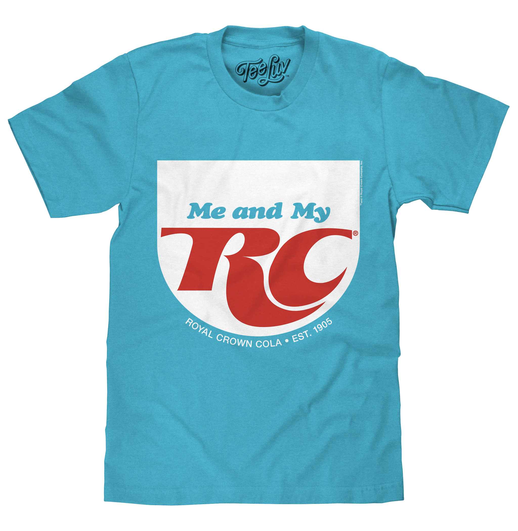 Blue t-shirt with a logo featuring 'Me and My RC' on a white background