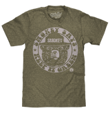 Green t-shirt with Smokey Bear graphic on a white background