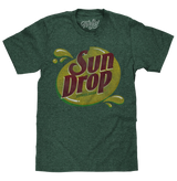 Green t-shirt with Sun Drop logo on a white background