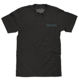 Black t-shirt with Toyota logo on a white background