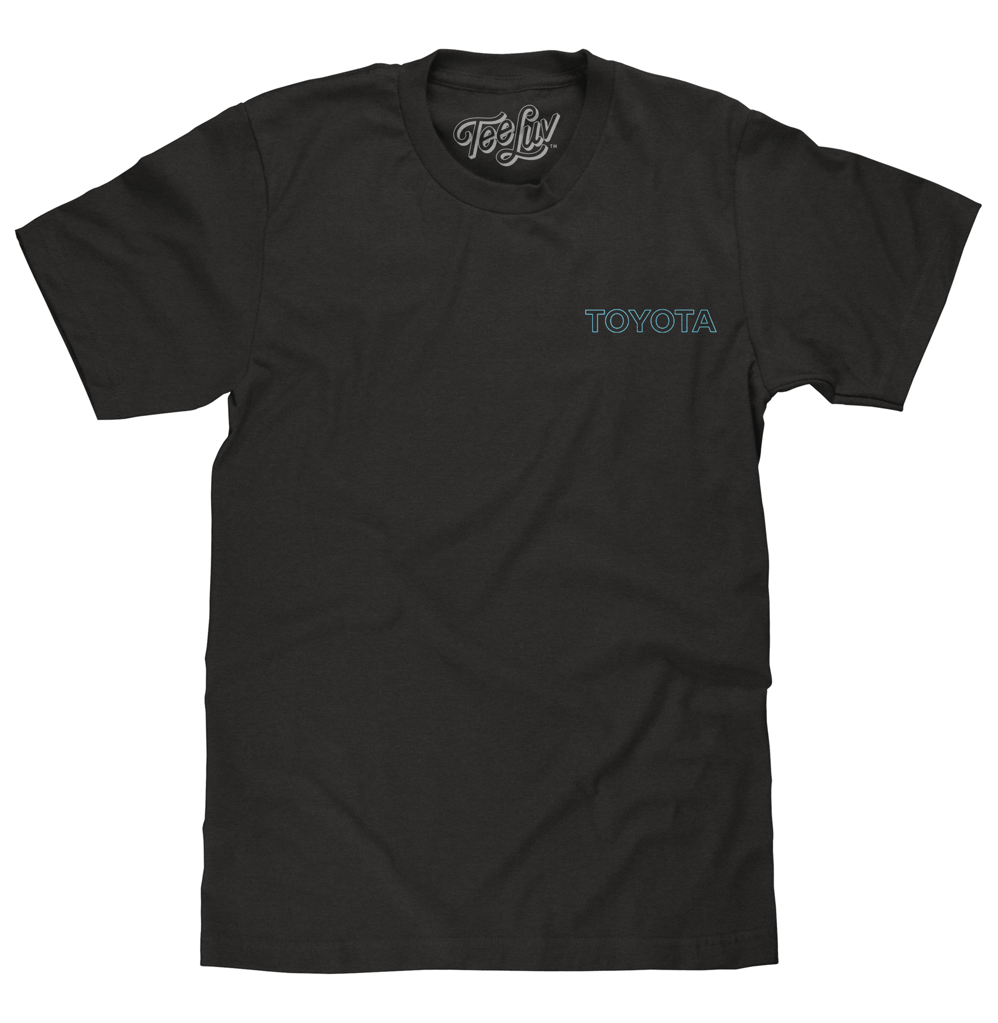 Black t-shirt with Toyota logo on a white background