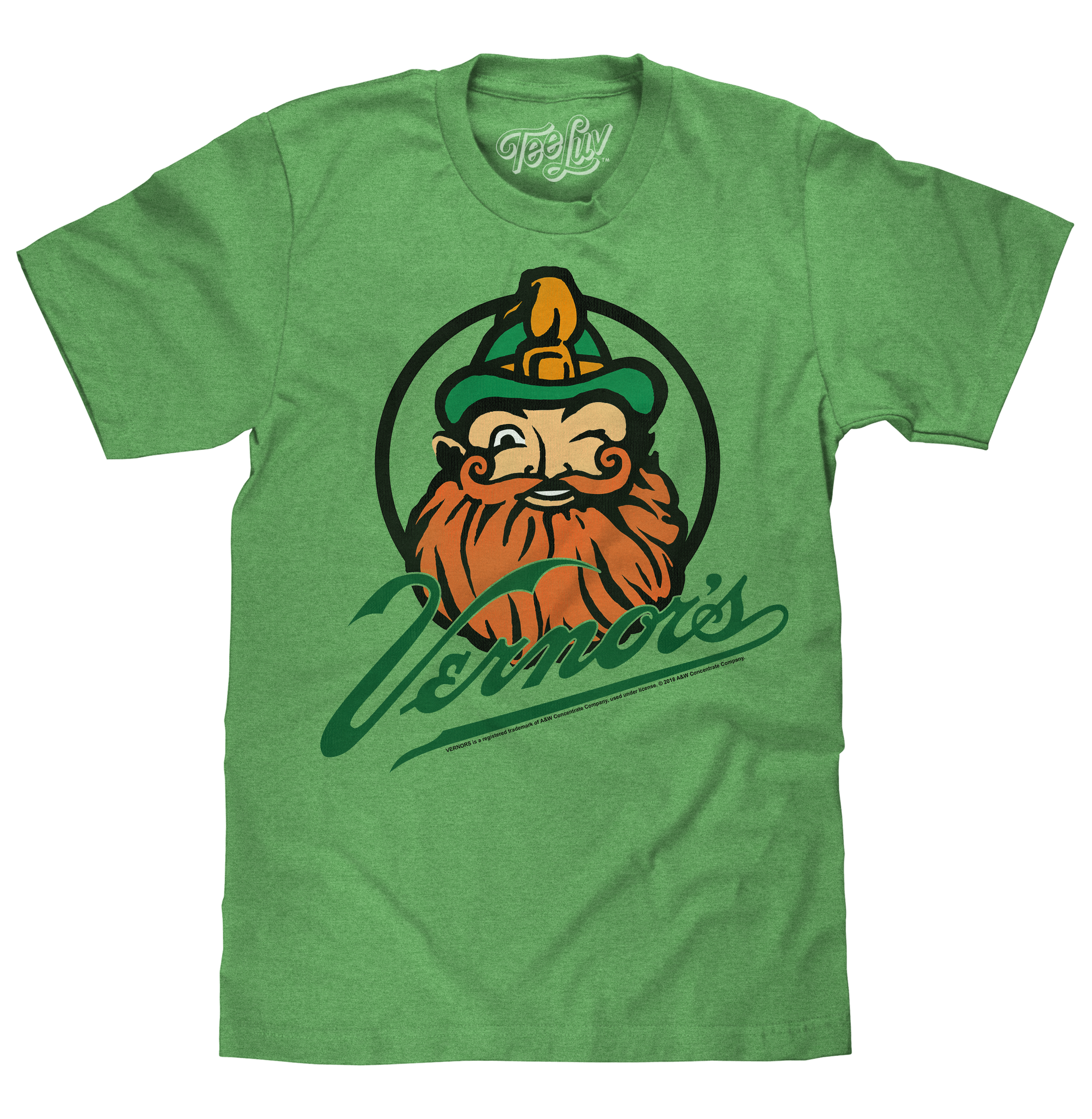 Green t-shirt with a graphic of a wizard and 'Vermont' text on a white background