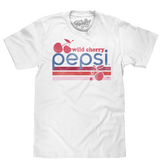 White t-shirt with Pepsi wild cherry logo on a white background