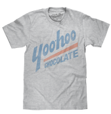 Gray t-shirt with 'yoo hoo CHOCOLATE' text and Toofly logo on a white background