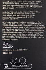 Back cover of a music album with text and branding