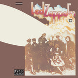 Album cover of Led Zeppelin's 'Led Zeppelin II' with band members and cloud design.